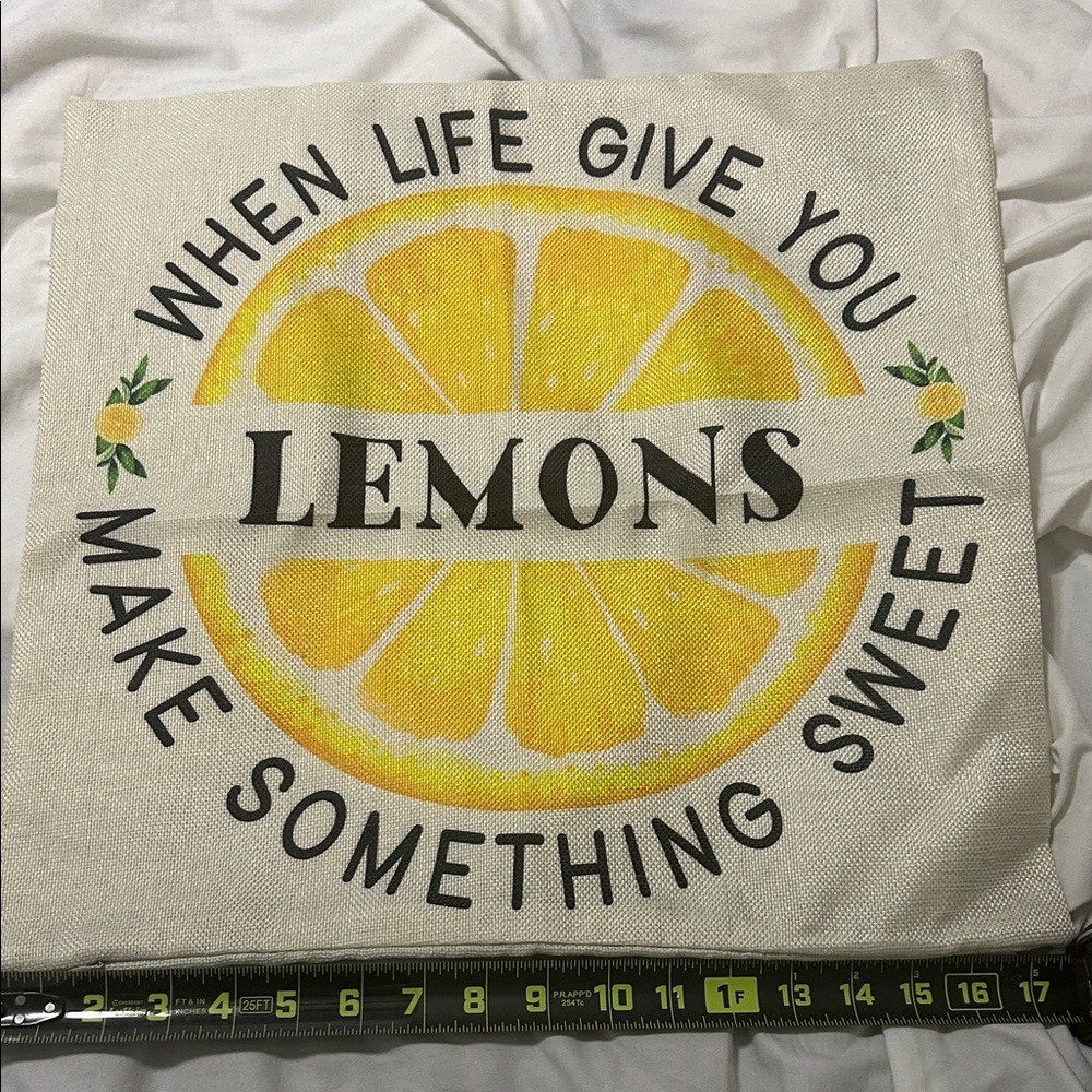 Lemon Print Decorative Pillow Cover (Last Call)